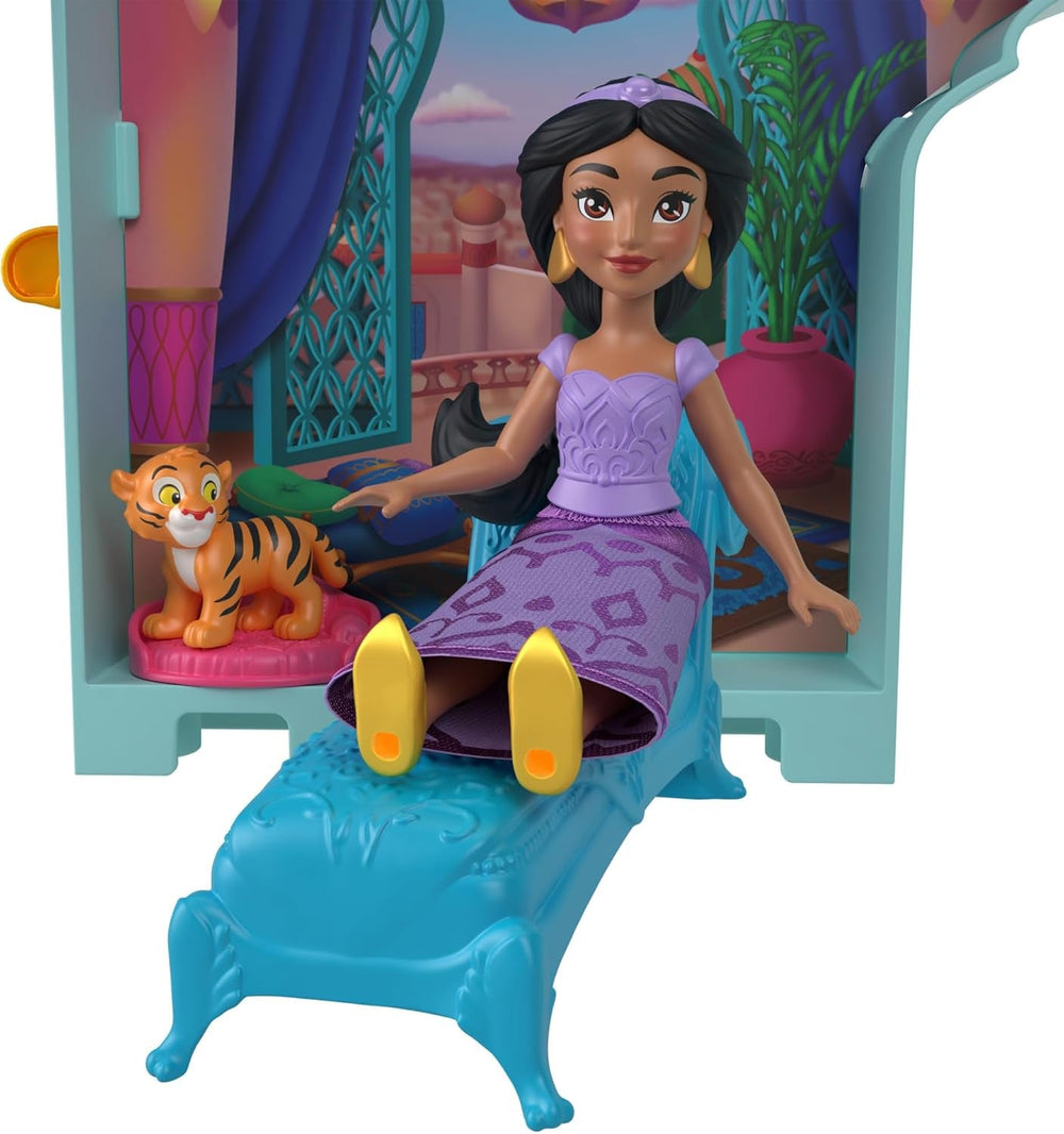 Mattel Disney Princess Toy, Jasmin's Stacking Castle Dollhouse Playset With Little Doll, 2 Friends And 7 Pieces, Inspired By The Disney Movie, Travel Toys And Gifts For Kids, HLW93 Papusi Naty Shop
