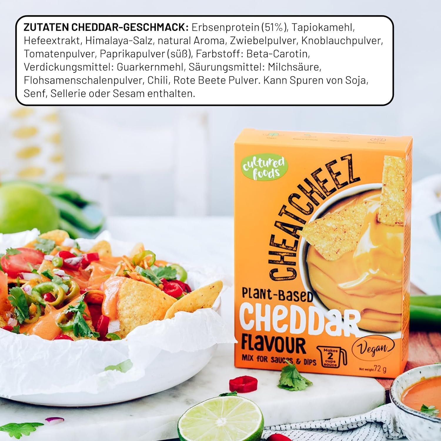 Cultured Foods Veganer Käse Käseersatz Laktosefrei Glutenfrei 2-er sæt Gouda Und Cheddar CHEATCHEEZ