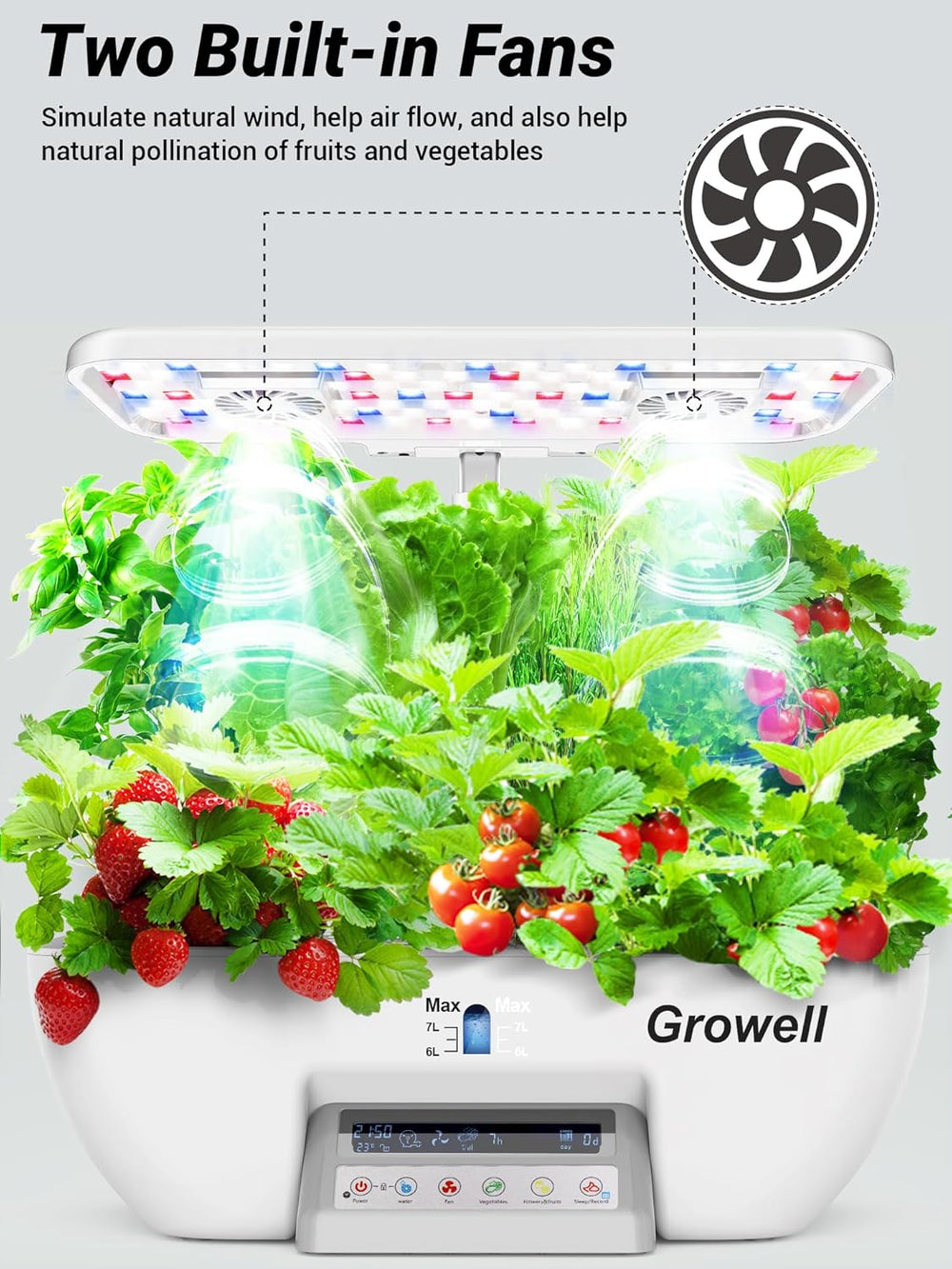 17 kapsler hydroponics kit til urtehave med 102 28W fuld spektrum vækstlys og 2 ventilatorer indendørs have med vandpumpetank