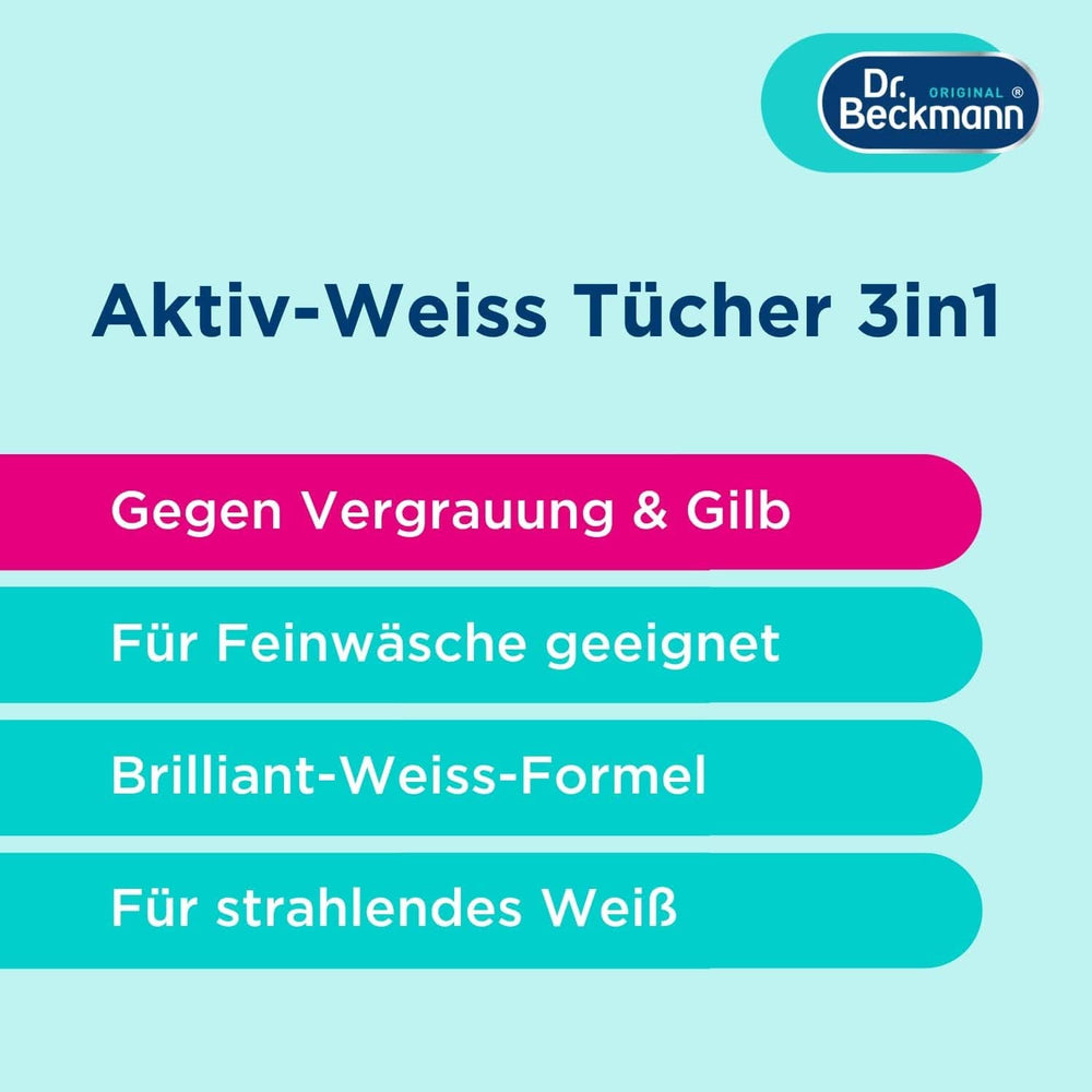 Dr. Beckmann Festservietter, Active-White, 15 servietter Tøjvaskemidler Naty Shop