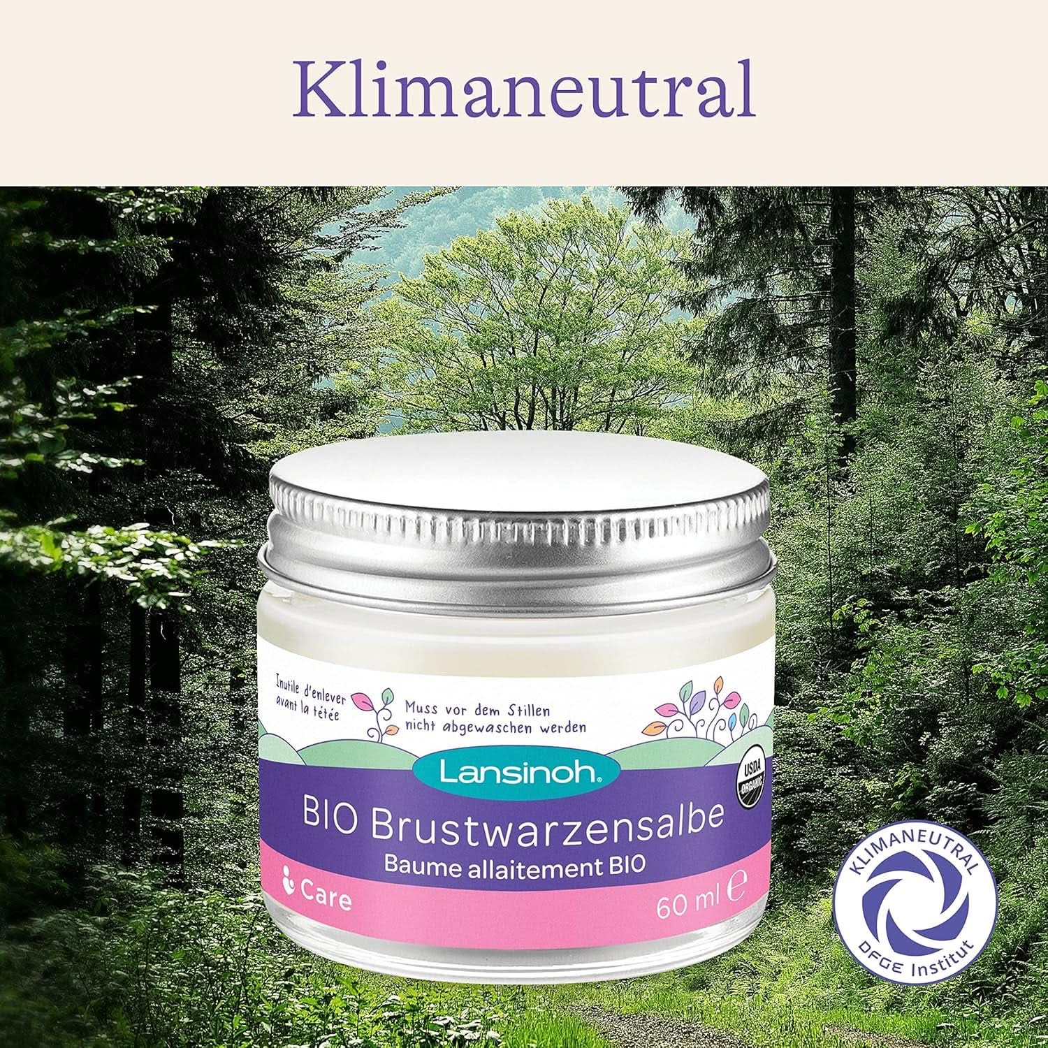 Lansinoh BIO Brustwarzensalbe, 60 Ml - Natürliche Pflege Empfindlicher Brustwarzen Und Trockener Haut - Klimaneutralt tilbehør Mad og amning Baby Naty Shop