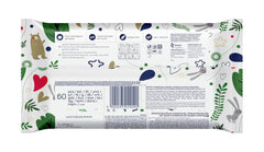 Kindii Natural Balance vådservietter til babyer – (1 x 60 stk.) Vådservietter til babyer og børn – Beskyttende, Aloe Vera, Delikat duft – 60 stk.
