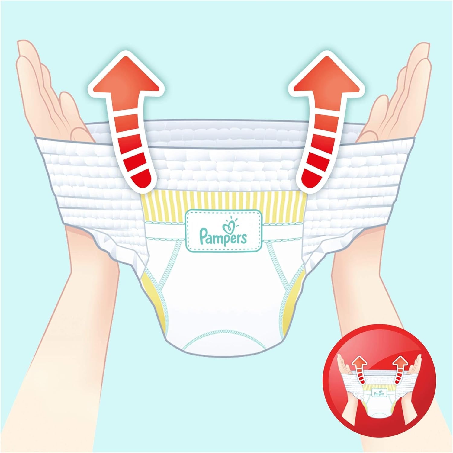 Pampers (gammel version), trusser, str. 4, 9 kg-15 kg, trepakning (1 x 88 bleer)