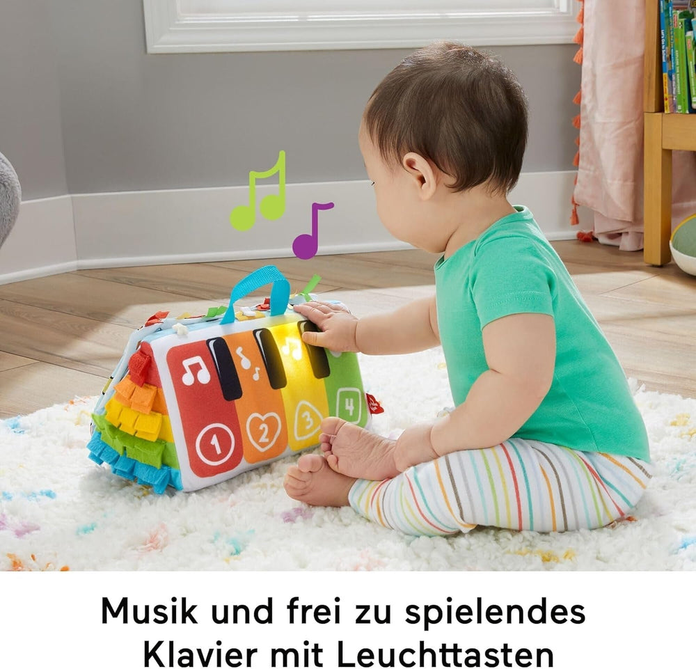 FISHER-PRICE Kick & Play Soft Piano - Pian de jucărie moale și portabil, design în creștere, clape colorate, pentru bebeluși de la naștere, HND54 Jucarii Bebe Naty Shop