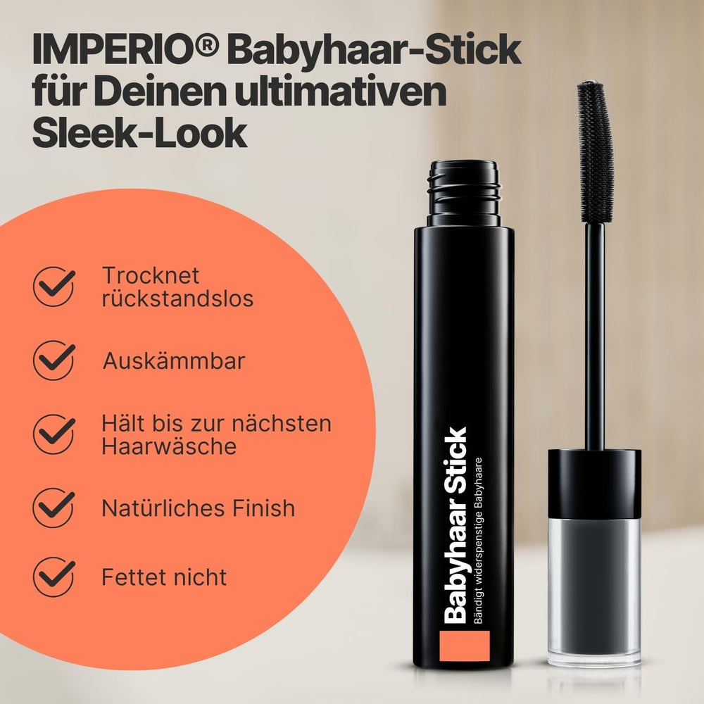 IMPERIO Hair Finishing Stick for Baby Hair - Rimel premium pentru păr de bebeluș pentru îmblânzirea părului fin și rupt - 12ml Transparent Vopsea pentru par Naty Shop