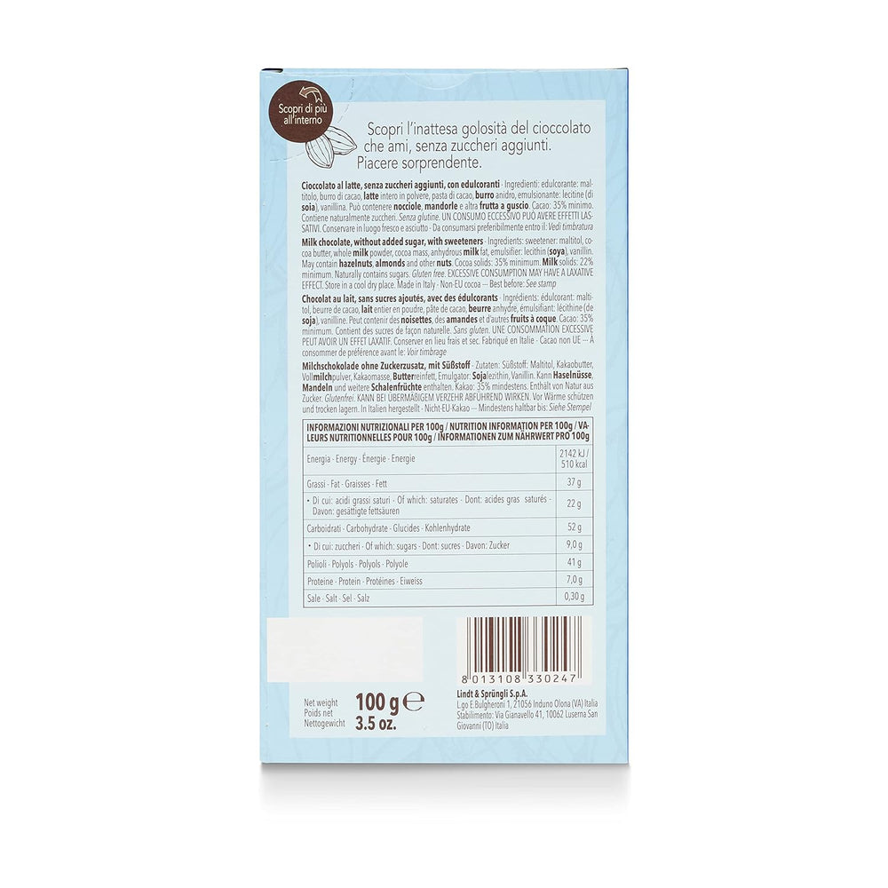 Laktosebarer, uden tilsat sukker, 100g