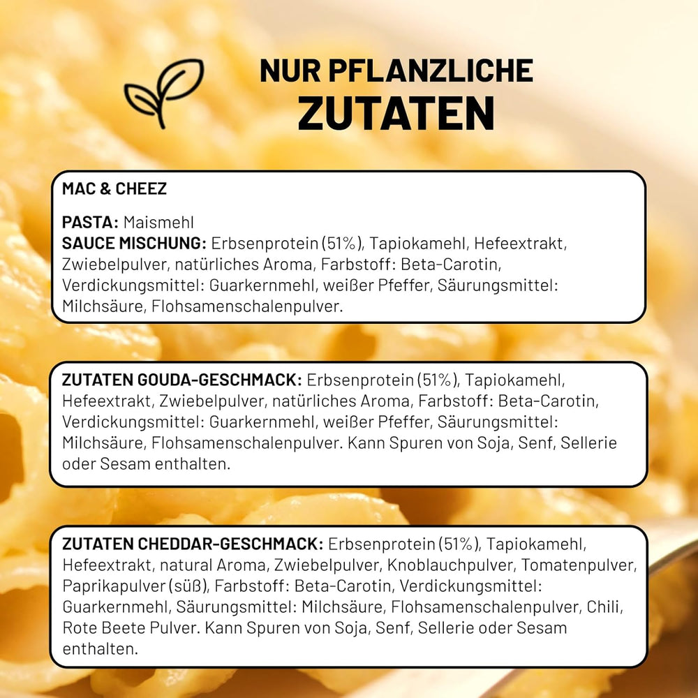 Cultured Foods Vegansk 3-er sæt Vegan Mac And Cheese, Gouda Sauce, Cheddar Sauce, Laktosefrei Glutenfrei MAC & CHEEZ CHEATCHEEZ