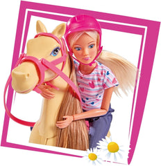 Simba 105730939 - Steffi Love Ridetur, I ridedragt, Med 2 heste, Fuldleddet dukke, Påklædningsdukke, 29cm, Til børn fra 3 år og opefter Dukker Naty Shop