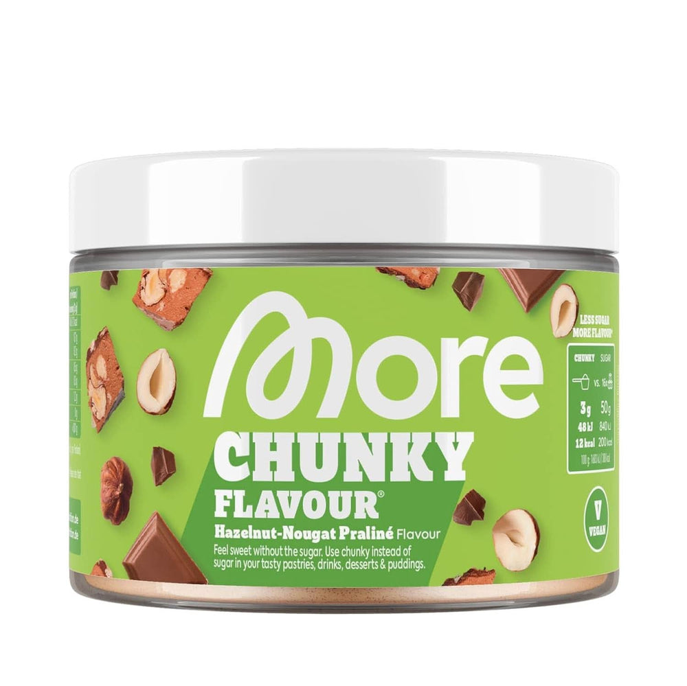 MORE Chunky Flavour, Blueberry Cheesecake, Pudră aromatizantă pentru îndulcire cu inulină și lactază, 150 grame Indulcitori Naty Shop 150 grame Praline cu nuci si alune de padure