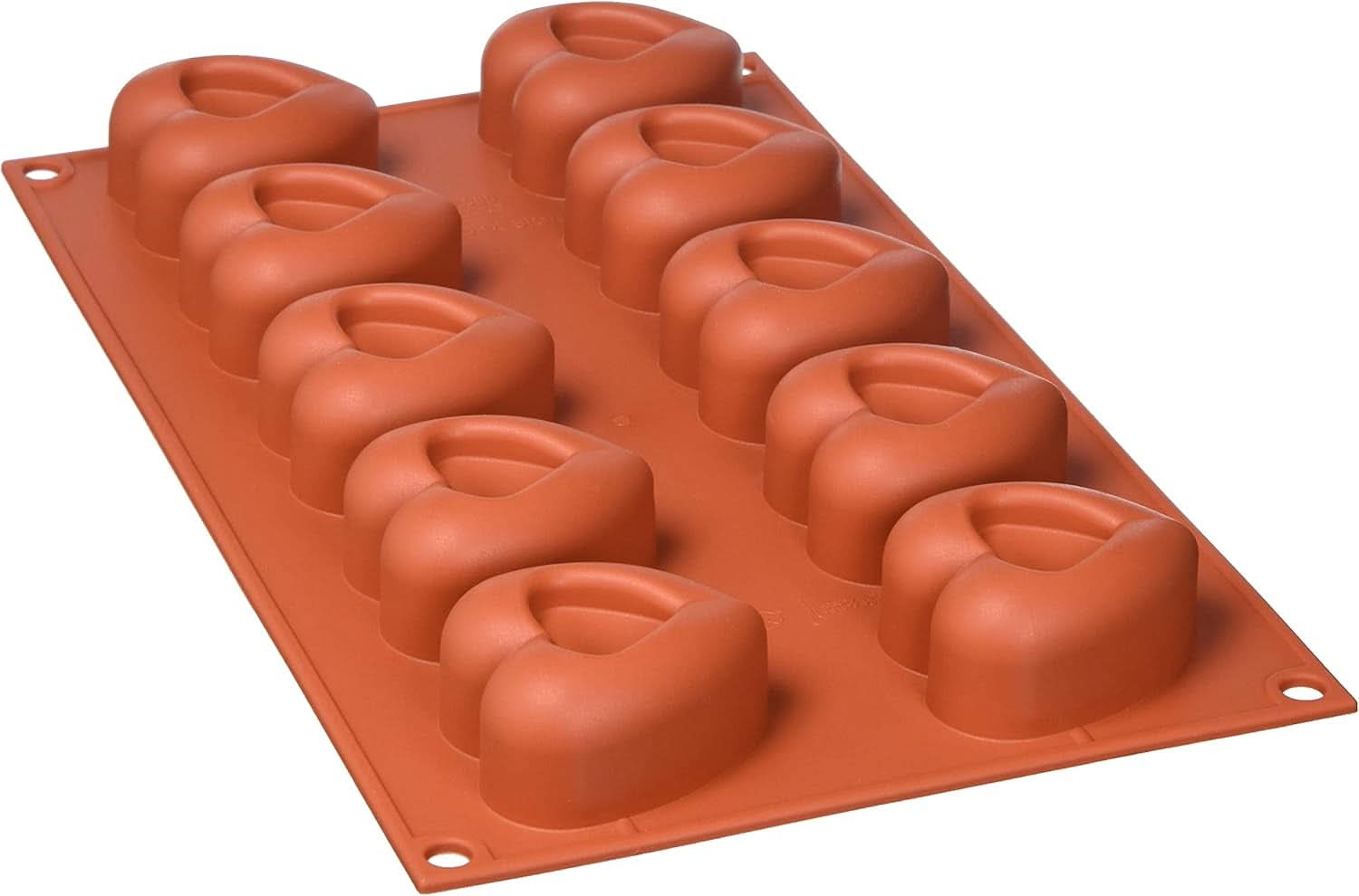 Silikomart 20.036.00.0060 SF 036, Kitchen Heart Naty Shop M (48 x 54 mm, dybde 27 mm. Volumen: 10 x 45 ml) 10 x Hjerter med kærv