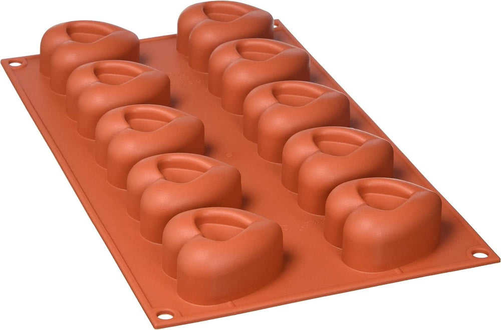 Silikomart 20.036.00.0060 SF 036, Kitchen Heart Naty Shop M (48 x 54 mm, dybde 27 mm. Volumen: 10 x 45 ml) 10 x Hjerter med kærv