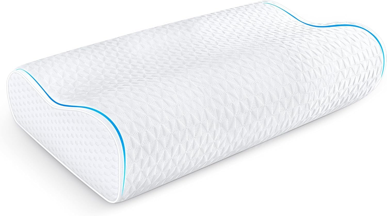 Zibroges pernă pentru gât Pernă din spumă de memorie, Pernă de dormit confortabilă pentru gât, ideală pentru cei care dorm lateral, cei care dorm pe spate și cei care dorm pe stomac, față de pernă lavabilă, 61X41X11.5Cm Perne ortopedice cervicale Naty Shop Alb pur