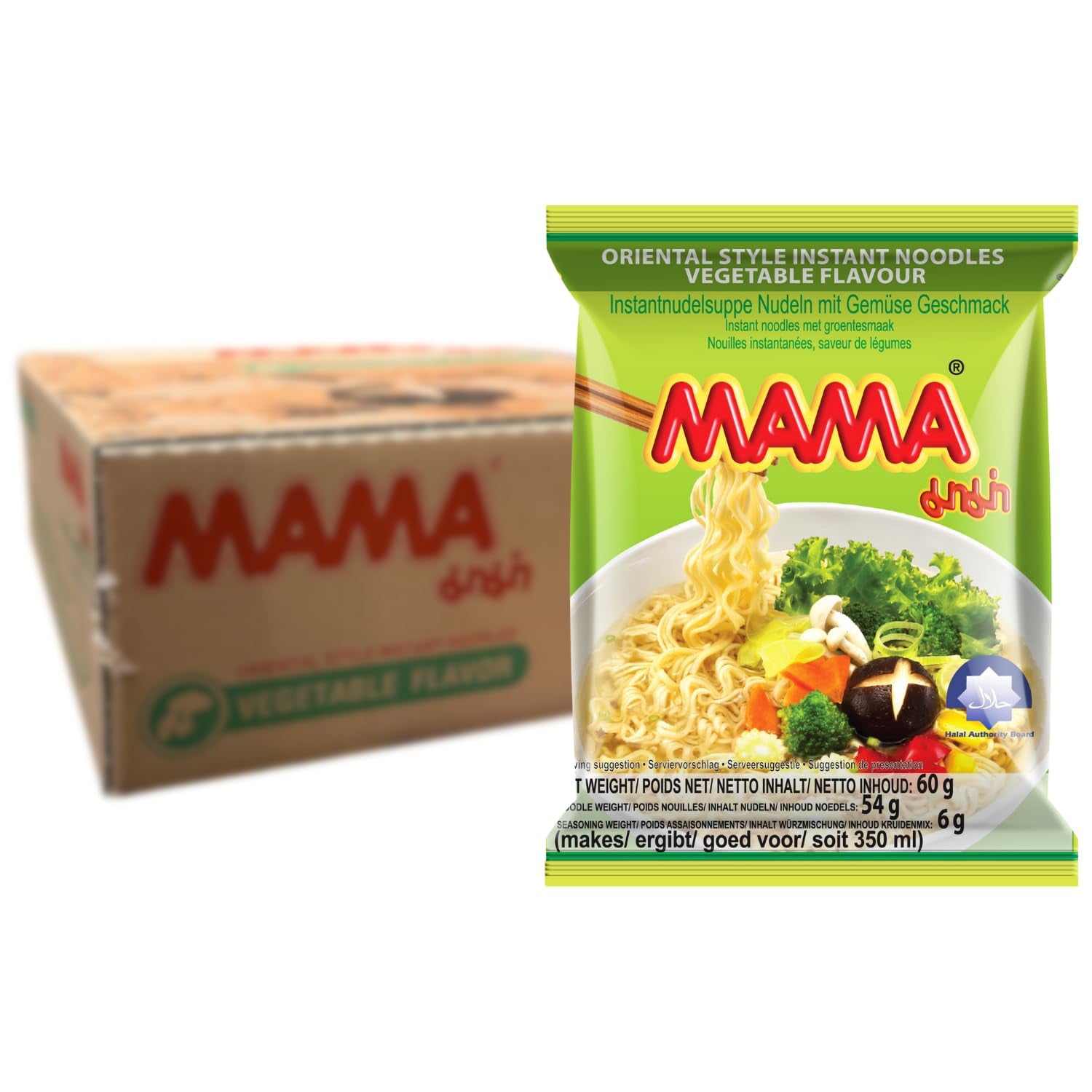 MAMA - Instant nudler med grøntsager, pakke med 30 stk (30 x 60 g)