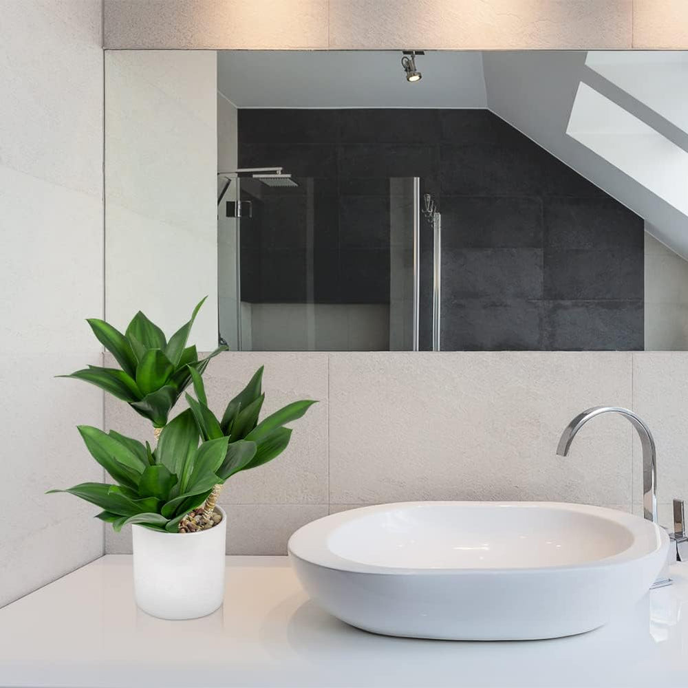Groß Sukkulenten Künstliche Pflanzen Deko Im Topf 37Cm, 3 Stück Agave Pflanze Faux Sukkulente Kunstpflanze Im Topf Keramik, Sukkulente Topfpflanzen Deko Aloe Yucca Vera Für Haus Büro Küche Desktop#2