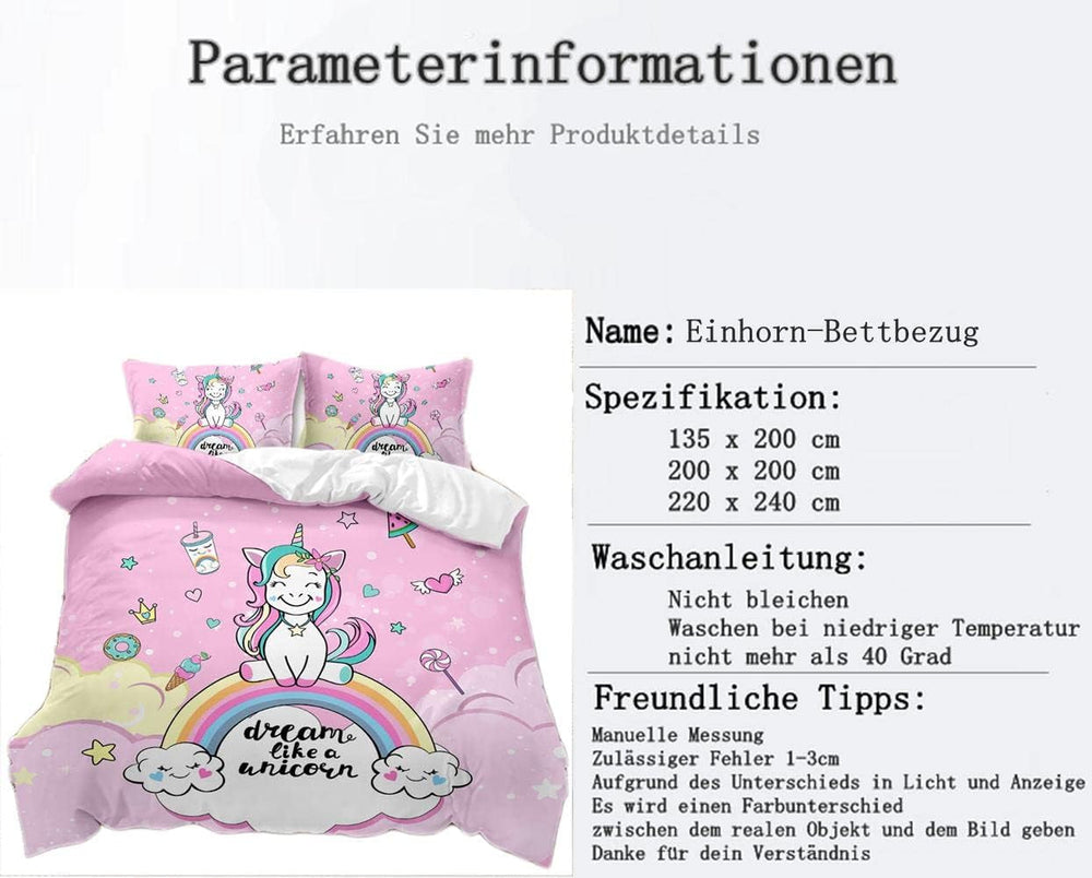 Sengetøj til piger, Unicorn, 2 pudebetræk Sengetøj - børn Naty Shop
