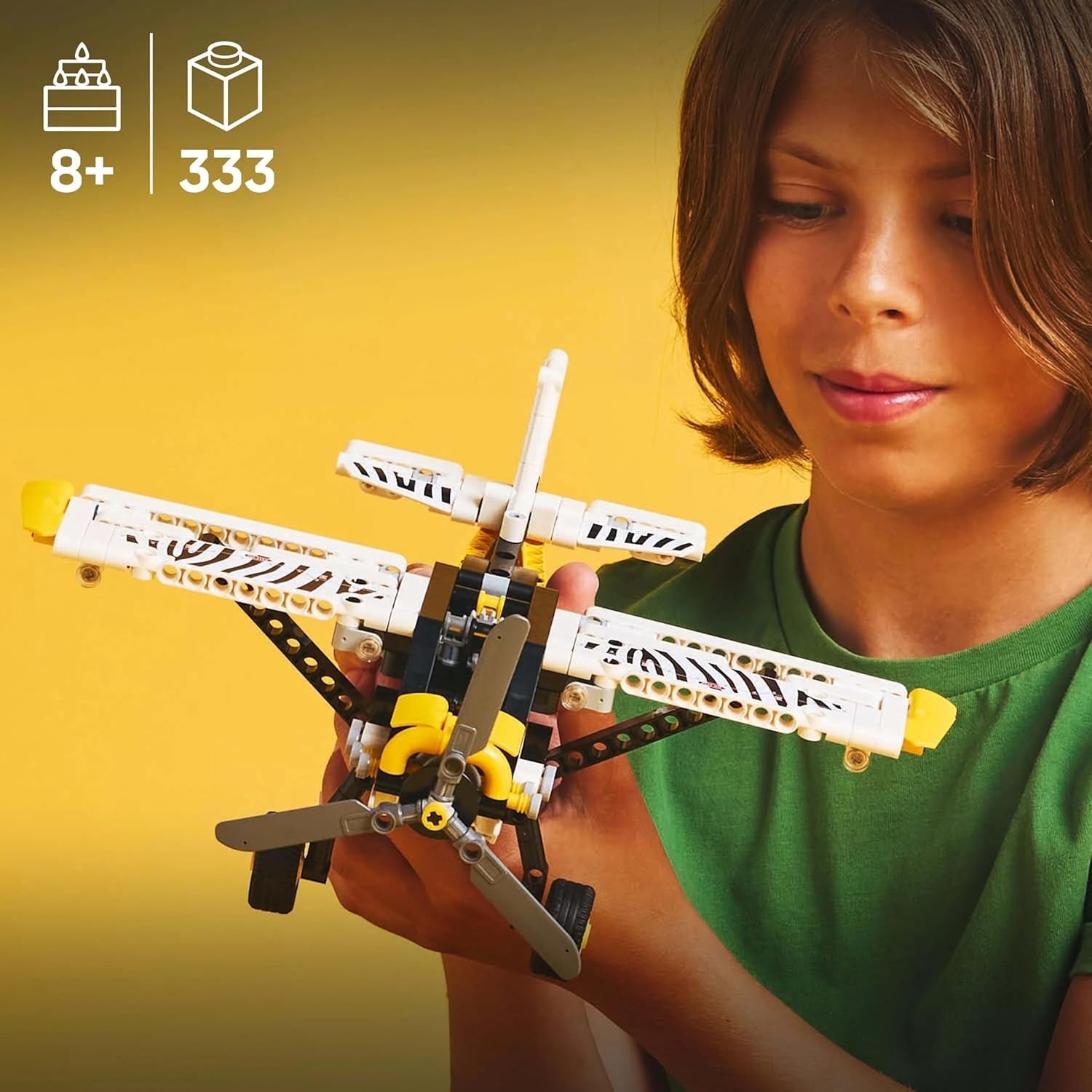 LEGO Technic Propel Fly byggelegetøj til børn Gave til drenge og piger 8 år gamle 4-cylindrede stempelmotor Roterende propel Flymodel 42198 Byggesæt Besuche den LEGO-Store