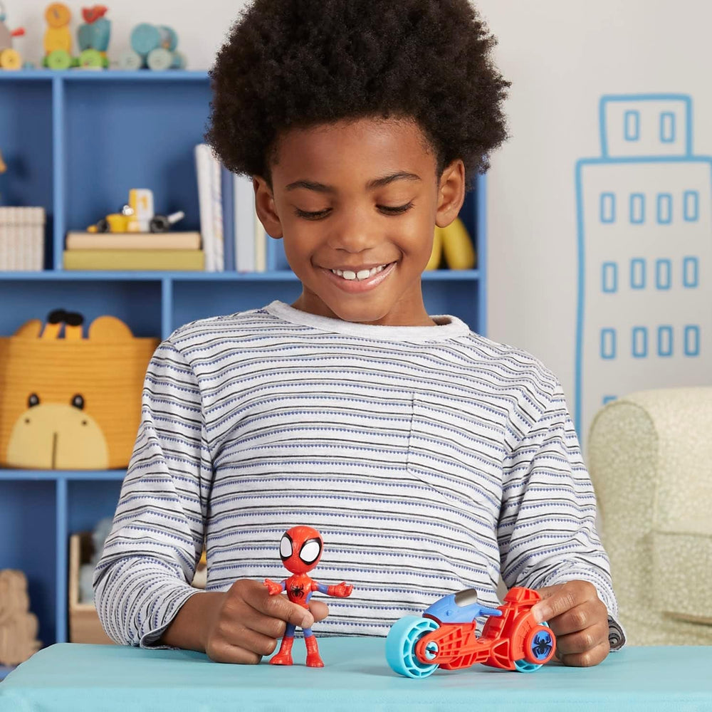 SPIDEY og HANS FANTASTISKE VENNER Marvel Spidey Motorcykelfigurlegetøj til drenge og piger fra 3 år og opefter Actionfigurer Naty Shop