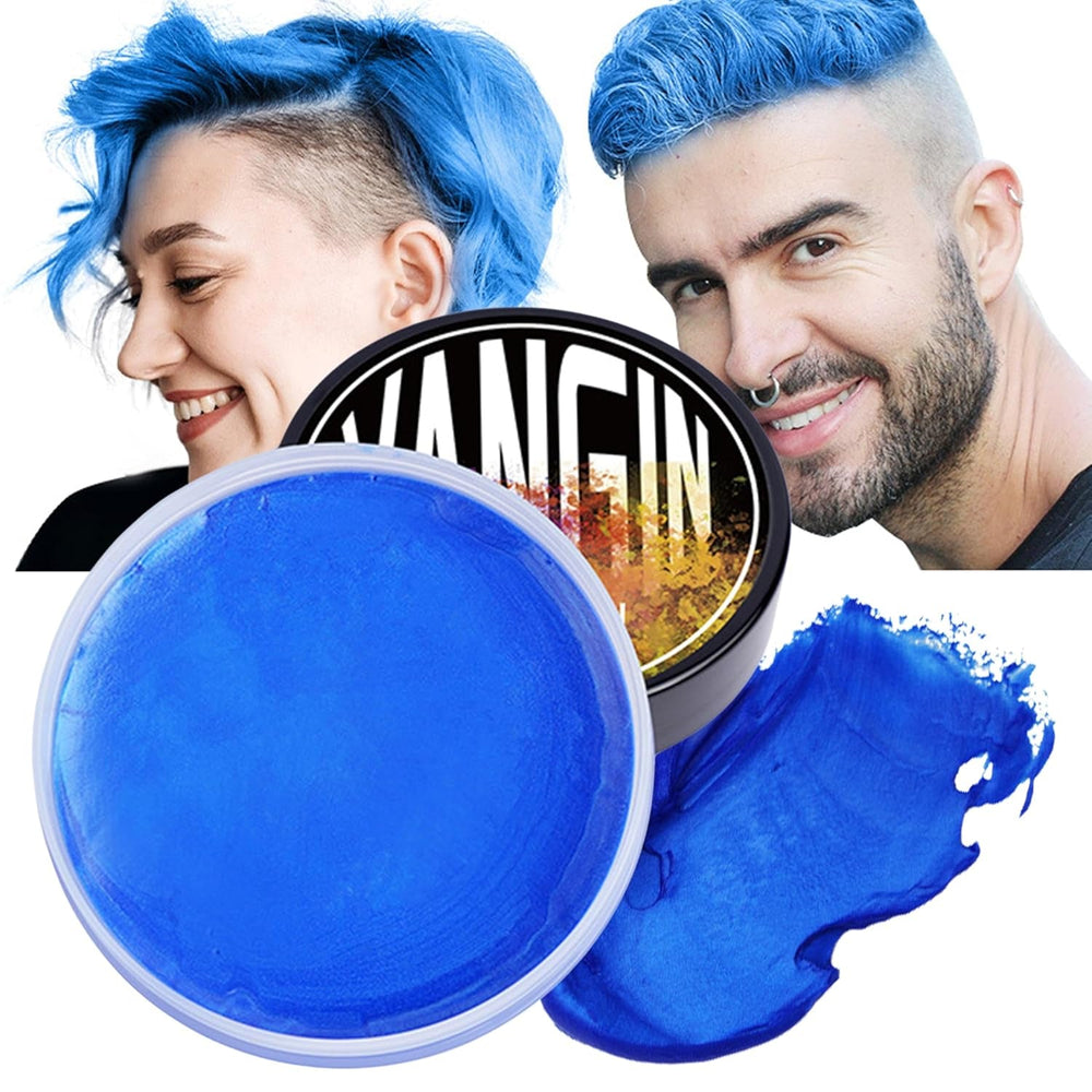 Vopsea de păr temporară verde, Styling Hair Tone pentru bărbați femei, Pomadă pentru coafură naturală, Ceară de vopsit părul pentru petreceri, Cosplay & Halloween, Crăciun, Vopsea de păr temporară cremă (100g, verde) Vopsea pentru par Naty Shop Albastru 1 G (1 pachet)