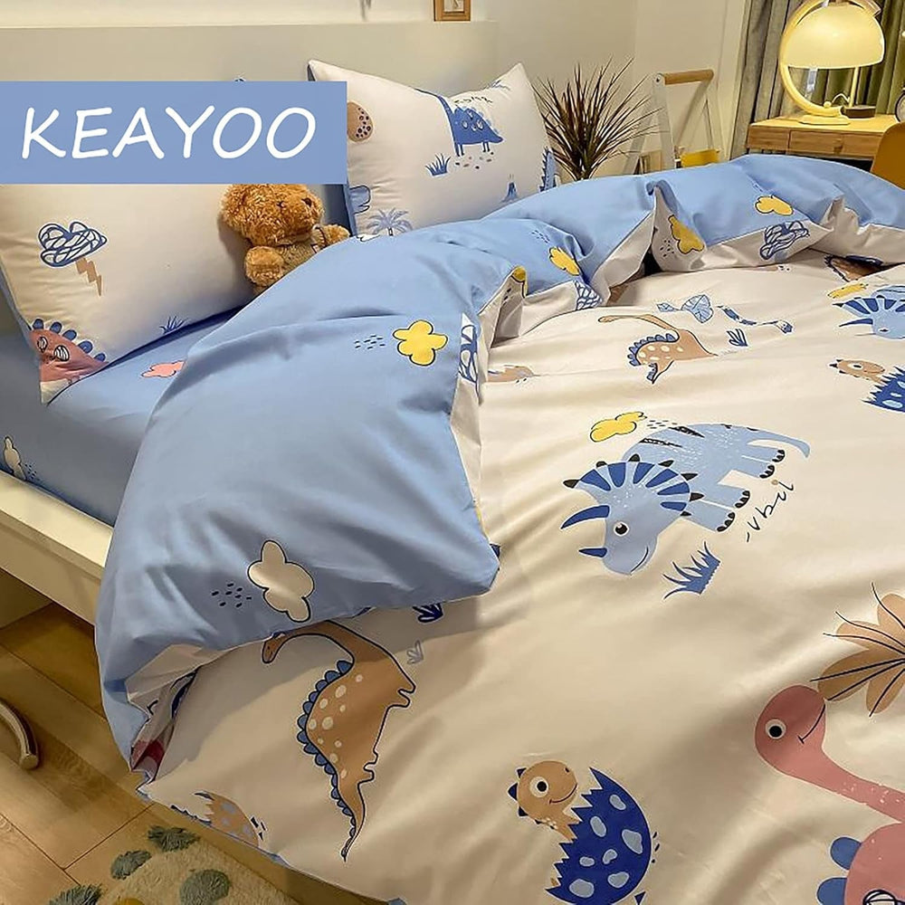 Lenjerie de pat pentru copii, unisex, dinozauri, bumbac Lenjerie de pat - copii Naty Shop