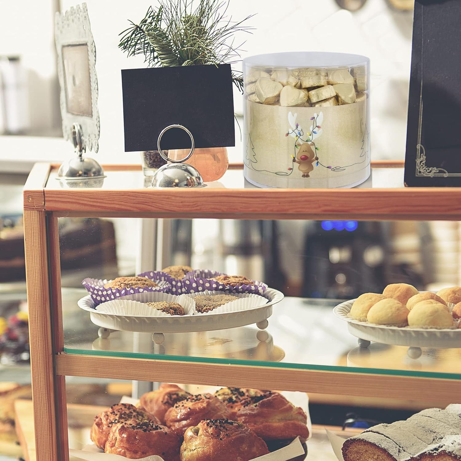 Günthart 150 stykker gyldne chokoladehjerter med nougatfyld, rensdyr | Rudolph den Røde - Nougatcreme | Gyldne chokoladehjerter | Konkurrence | Gyldne chokoladehjerter | jul (1,2 kg)