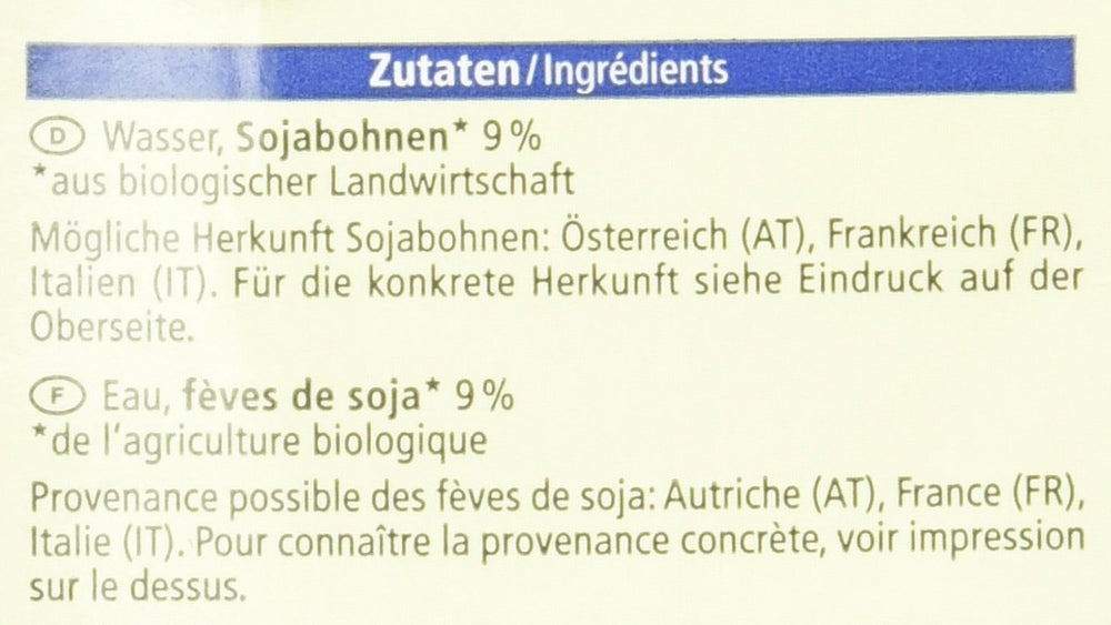 Bio Sojadrink, usmurt, glutenfri, laktosefri, vegansk, 8er Pack (8 x 1 kg)