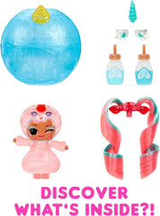 LOL Surprise! Unicorns Tots - Include 1 păpușă cu corp transparent și efect de lampă lava, ambalaj blindat, 8 păpuși de colecție, cu 2 amestecuri colorate, pentru copii cu vârsta de 4 ani și peste