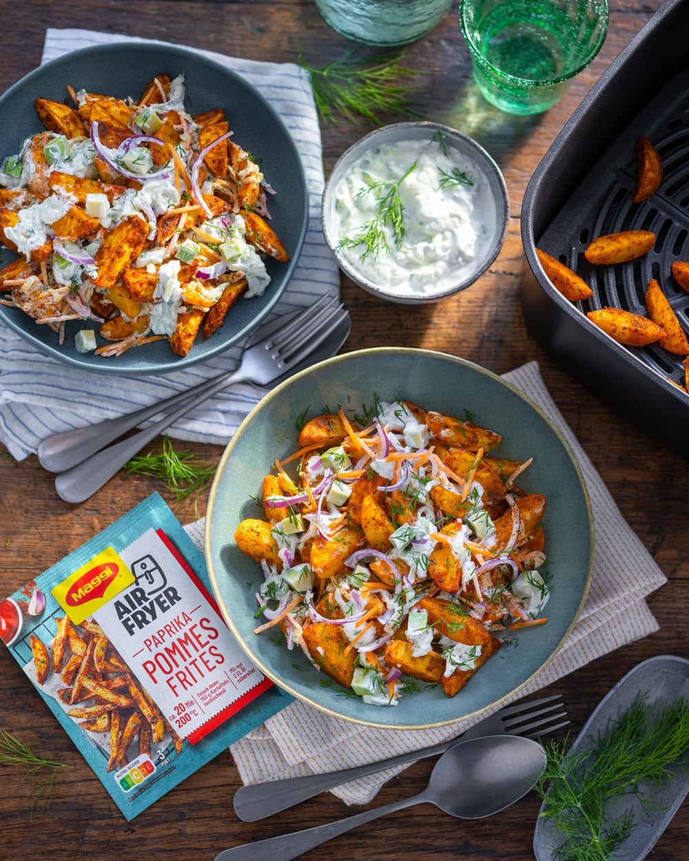 MAGGI Airfryer Pommes Frites - Paprika, 1er Pack (1 x 34g)