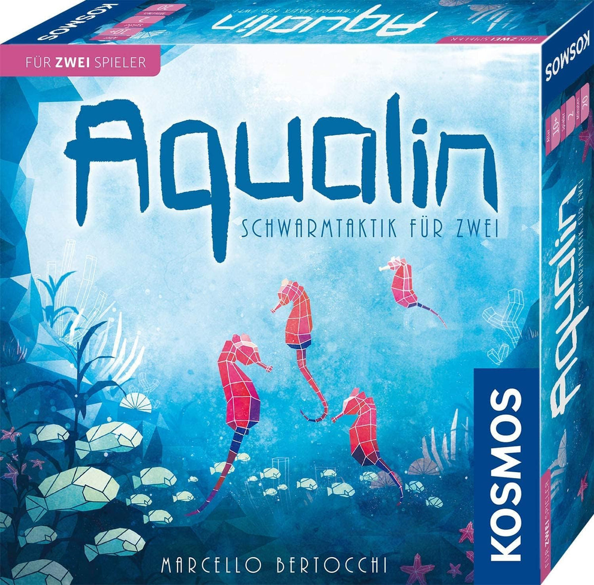 KOSMOS 691554 Aqualin - Swarm Tactics for Two, Two Player Game, Brætspil for præcis 2 spillere i alderen 10+, Strategispil