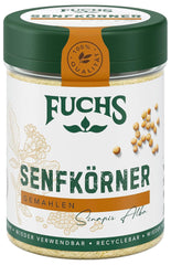 Fuchs Gewürze - Senfkörner gemahlen - für die Zubereitung von Rubs, zum Verfeinern von Suppen og Saucen - naturlige ingredienser - 45 g i wiederverwendbarer, genbrugsbarer Dosis