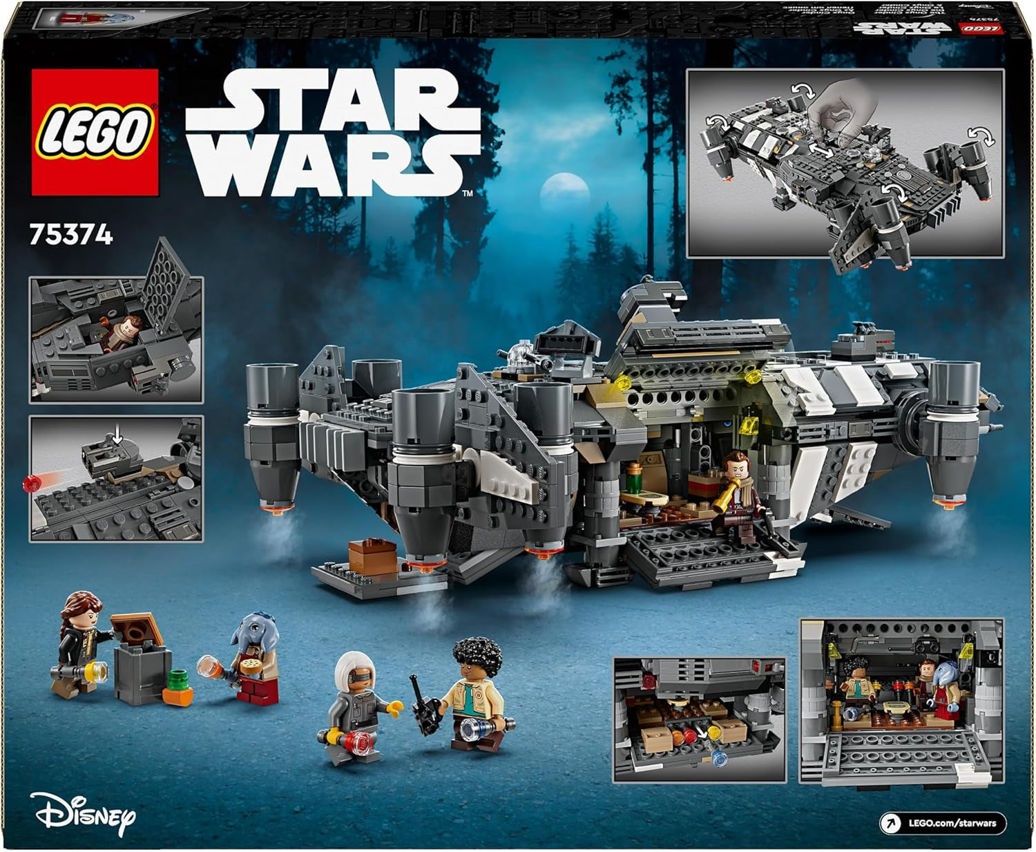 LEGO Star Wars: Skeleton Crew Onyx Cinder, bygbart og samleligt rumskibslegetøj til drenge og piger med 5 figurer, gaveide til fans fra 10 år 75374 Byggesæt Besuche den LEGO-Store