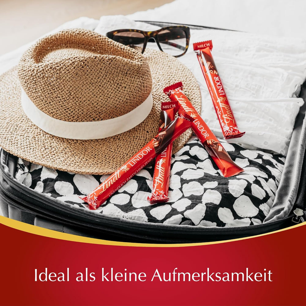 Lindt Chokolade | LINDOR mælkechokoladestænger, Kampagnetilbud | 100 g | 4 LINDOR mælkechokoladebarer med smelte-i-mund-fyld | Chokoladestænger (pakke med 3)