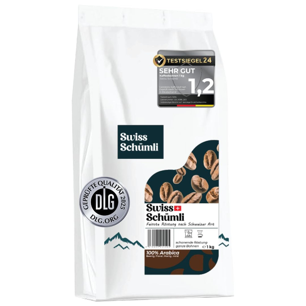 Din peste 175 de ani de experiență: Boabe de cafea Schwiizer Schüümli Swiss Schümli 1kg – Prăjire ușoară pentru o cafea Schümli fină, cremă perfectă, intensitate 2/5, aciditate 1/5 – pentru o adevărată savurare a cafelei