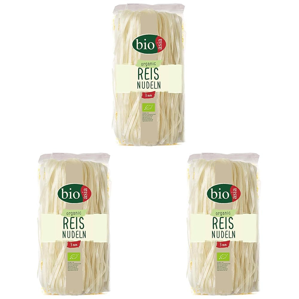 BIOASIA økologiske risnudler, 100 % økologiske rismel asiatiske nudler, glutenfri og vegansk, 1 x 200 g