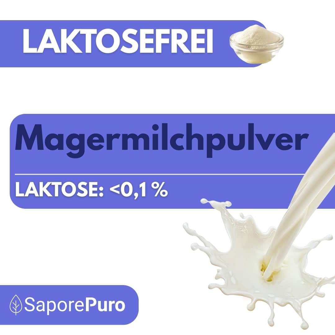 Laktosefreies Magermilchpulver 1 kg | Hohe Löslichkeit | Ideel til bagværk, brød og mad Professionel og industriel brug Laktosefri Glutenfri