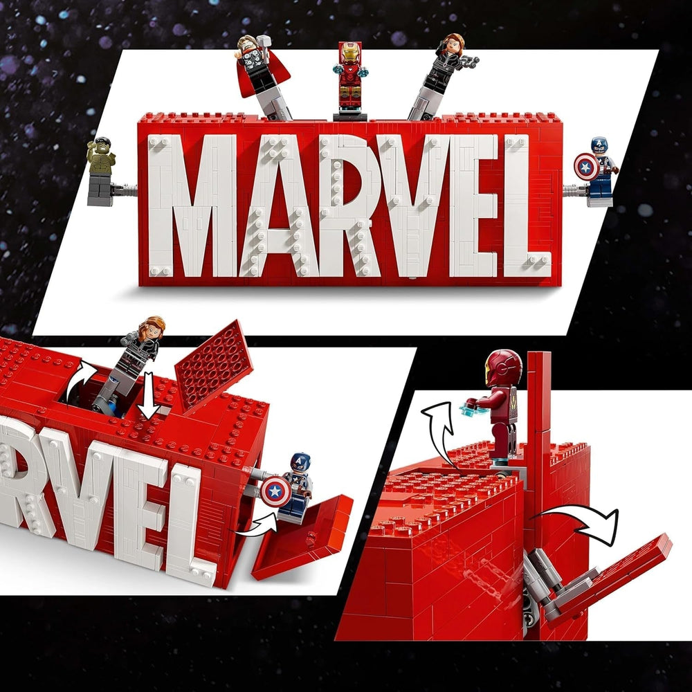 LEGO Marvel: Marvel logo og minifigurer - Hulk, Thor, Iron Man, Black Widow og Captain America samlingssæt - Avengers figurbyggesæt - Gave til drenge og piger fra 12 år og opefter 76313 Byggesæt Beuche den LEGO-Store