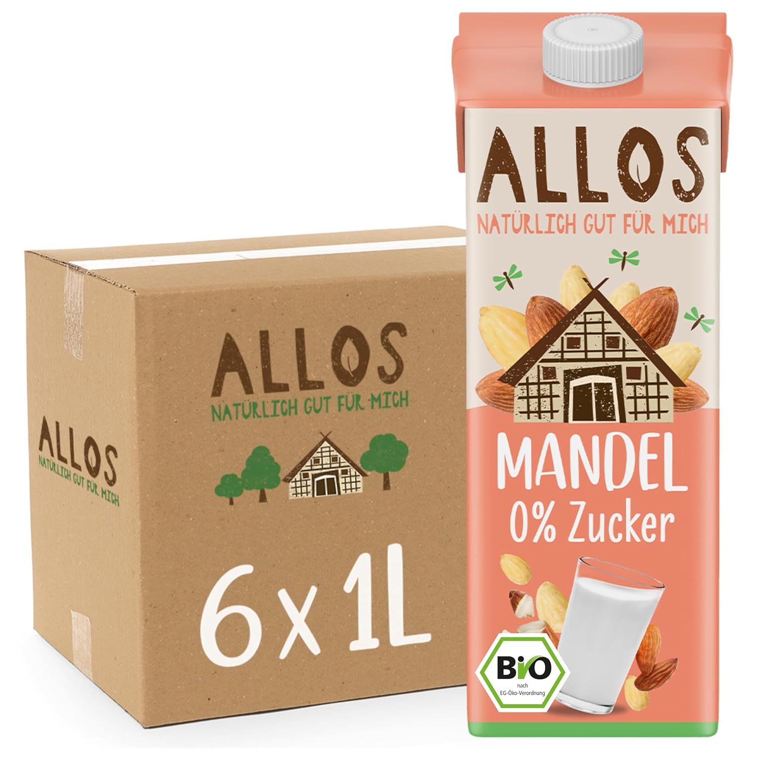 Allos Mandeldrink Sukkerfri Mandel Natur Vegansk Laktose 1L