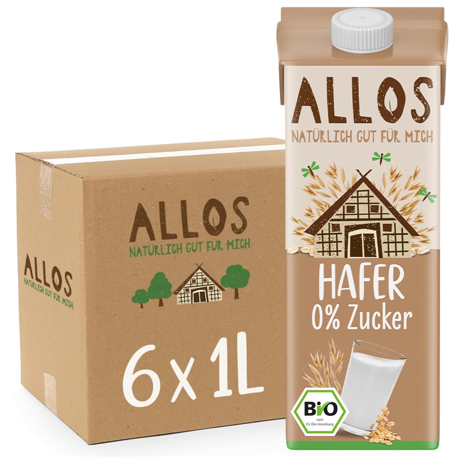 Allos Mandeldrink Sukkerfri Mandel Natur Vegansk Laktose 1L