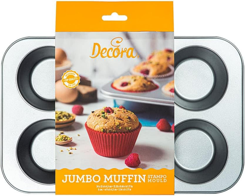 Bakke 6 Jumbo Muffins Ø 9 Cm - 34 X 22 X 4,5 cm Bageforme og plader Naty Shop