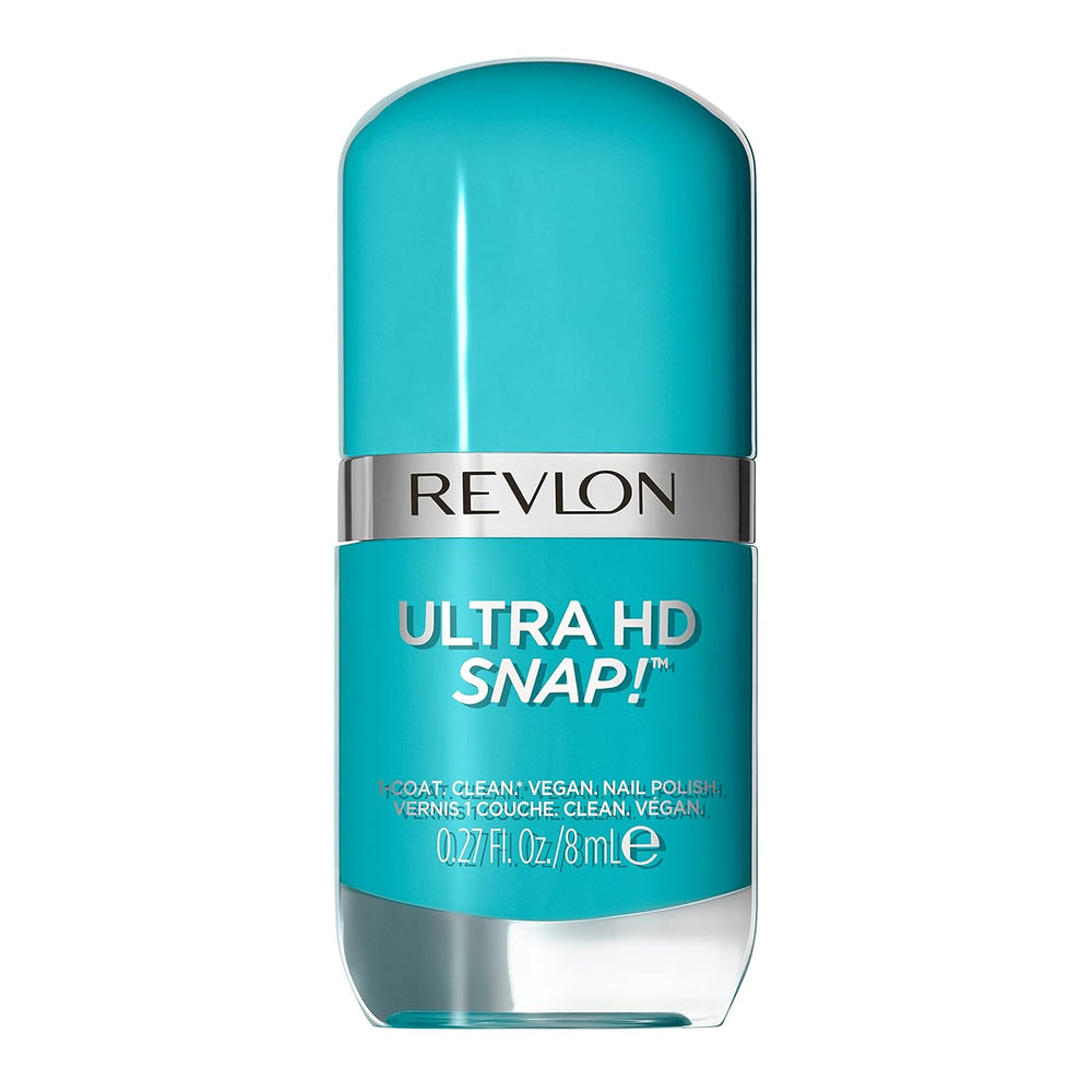 Revlon Ultra HD Snap neglelak, langtidsholdbar vegansk formel, hurtigtørrende og fuld dækning i ét lag, farve (8 ml), rød og sort (014), unisex