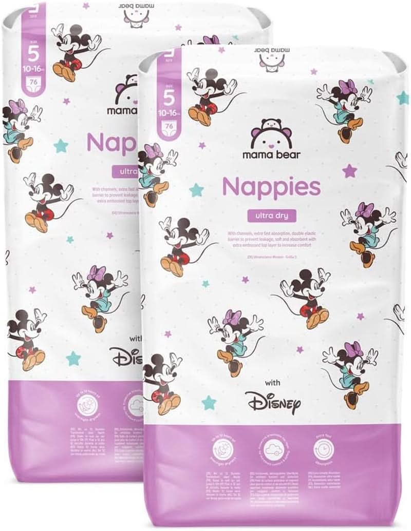 Bleer Mama Bear Disney Ultra Dry str. 4 (8-14 kg), hvid, 84 stk (1 pakke)