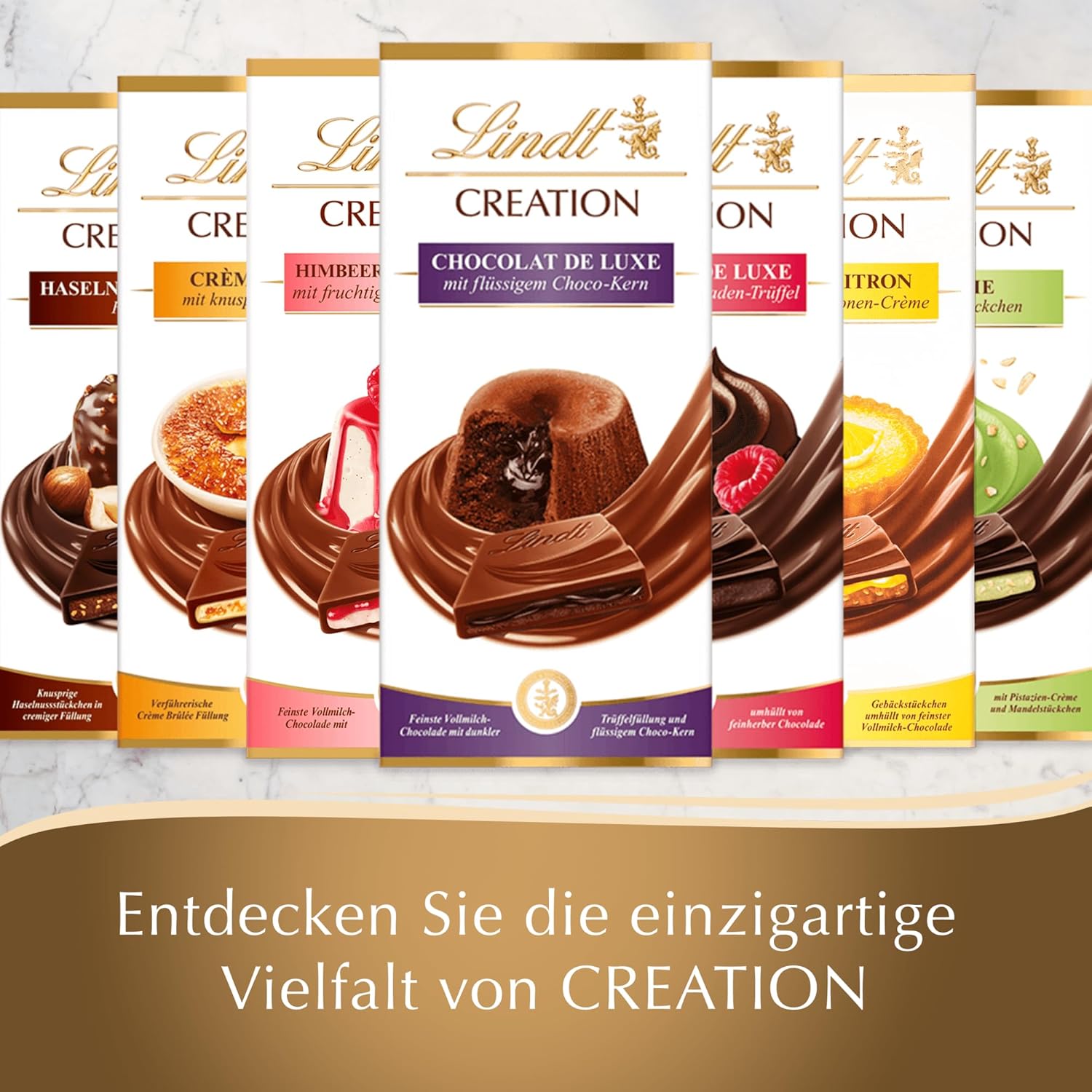 Lindt Creation Hazelnut De Luxe Bar - Mørk chokolade med sprøde hasselnødder i cremet fyld
