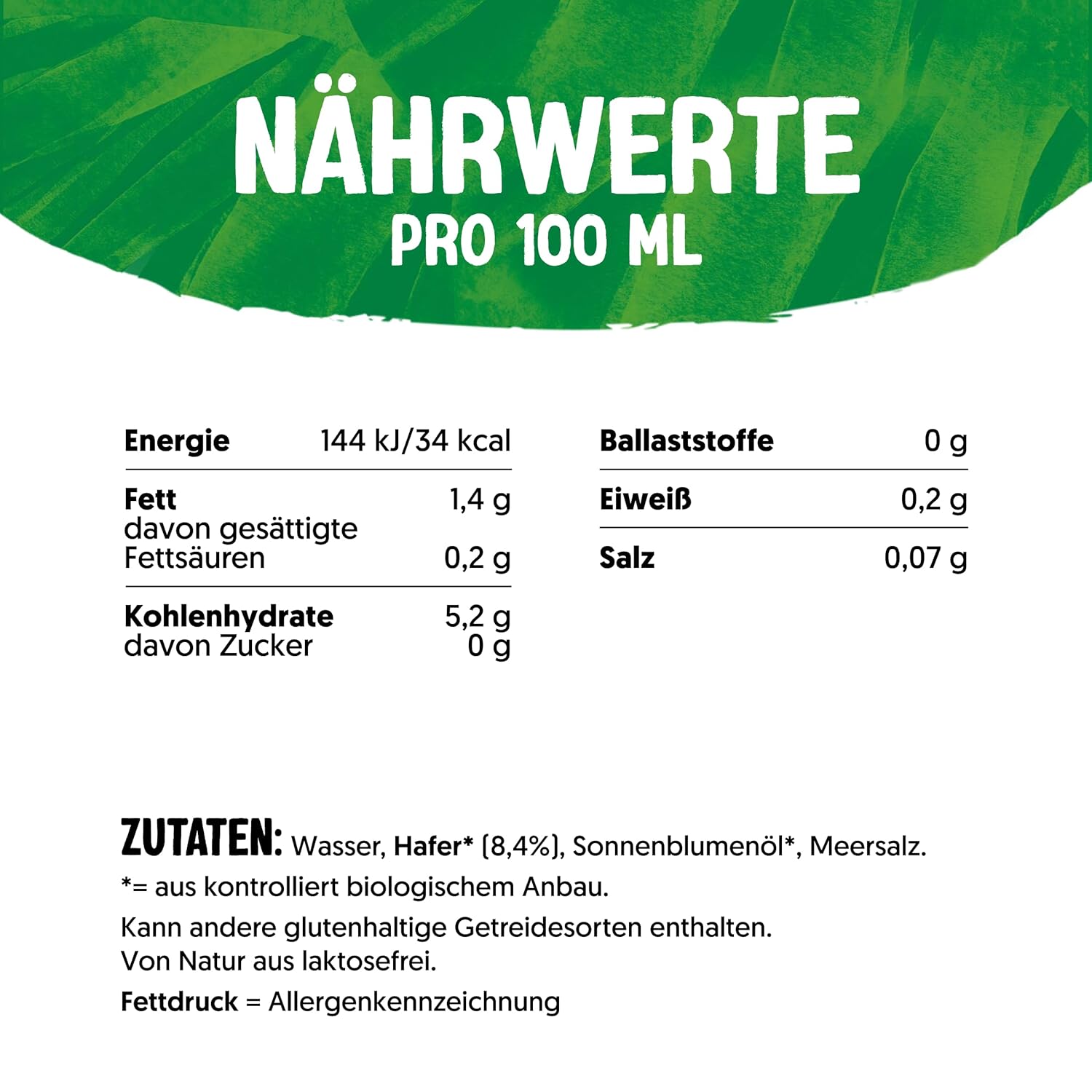 Alpro Bio Haferdrink Uden Sukker - Grøntsagsdrik med havre