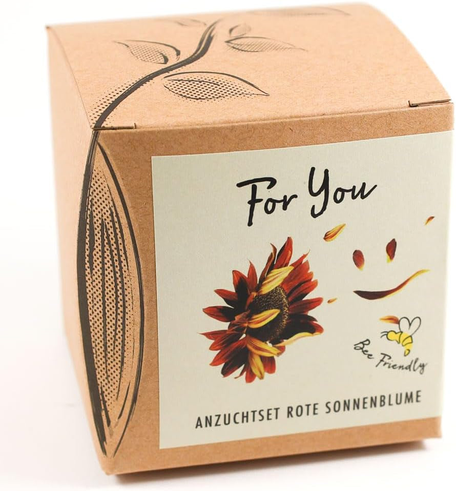 Plant Grow Gift Kit - Sunflower Sunset, inklusive potter, substrat og dyrkningsinstruktioner