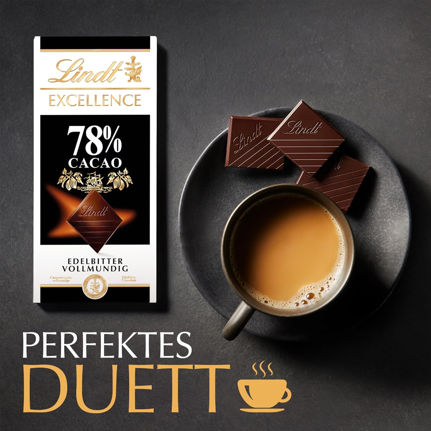 Lindt Excellence 78 procent kakaobar - kakao intensitet persistens vegansk bar 100 g ideel gave