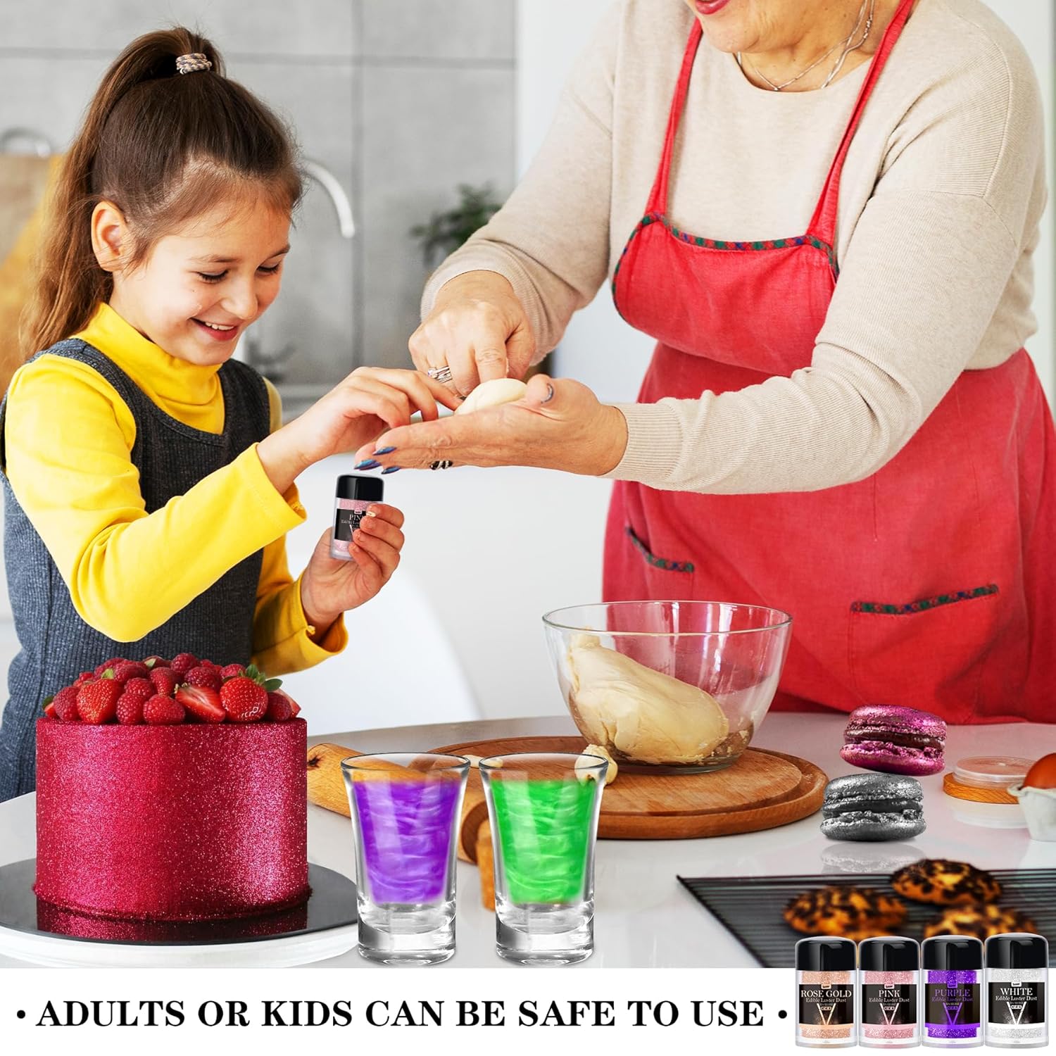 Spiselig glitter, pudder, forskellige farver, 30 gram Naty Shop