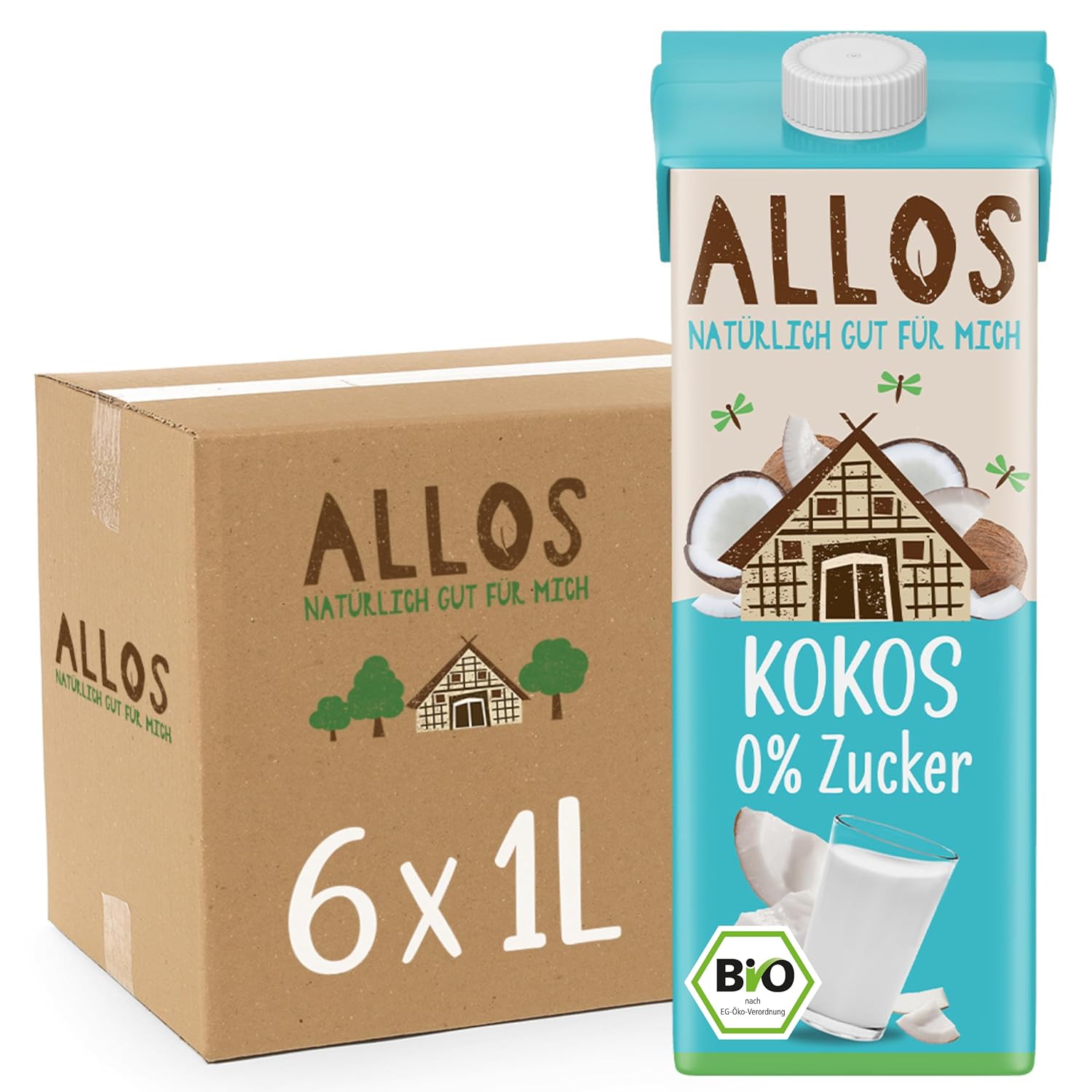 Allos Mandeldrink Sukkerfri Mandel Natur Vegansk Laktose 1L