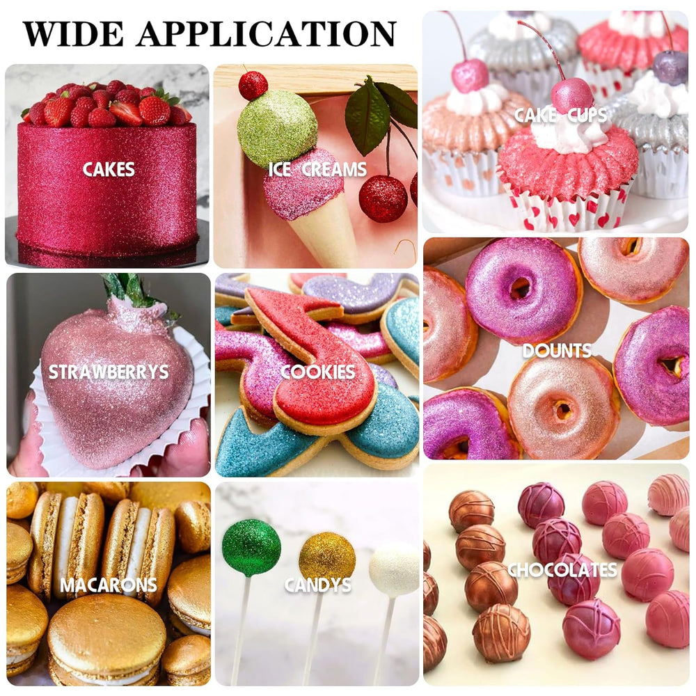 Spiselig glitter, pudder, forskellige farver, 30 gram Naty Shop