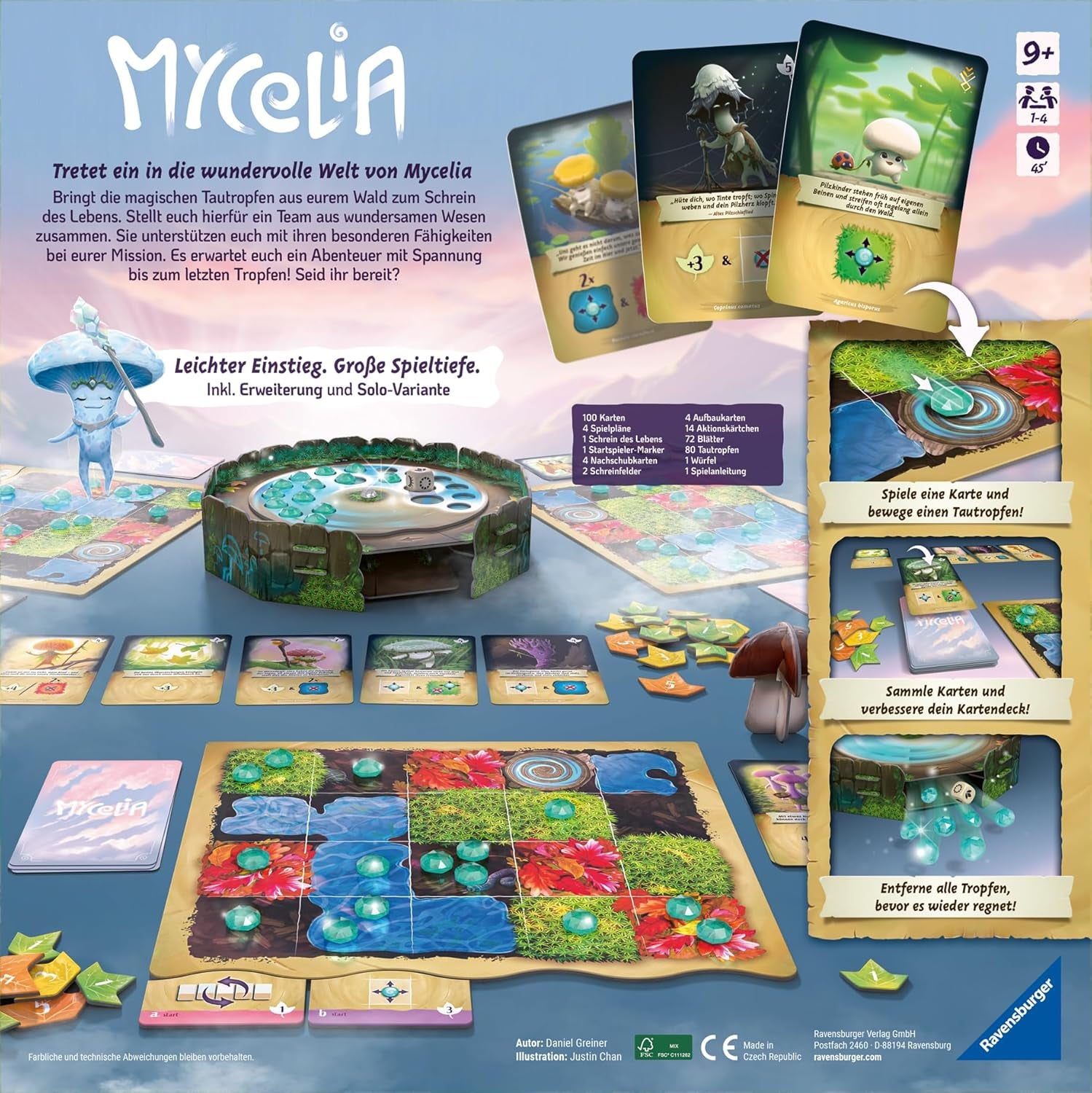 Ravensburger 27489 - Mycelia - Family Deck Building Game, Brætspil for voksne og børn 9+ - Simpelt strategispil for 1-4 spillere