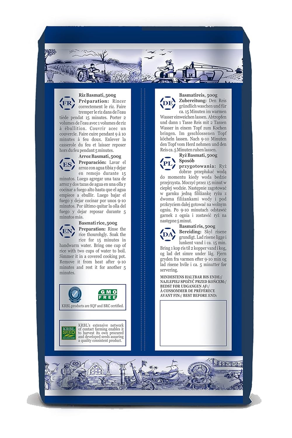 INDIA GATE Premium Basmatiris – Aromatisk, fin langkornet ris fra Indien, fin langkornet (1 x 500 g)