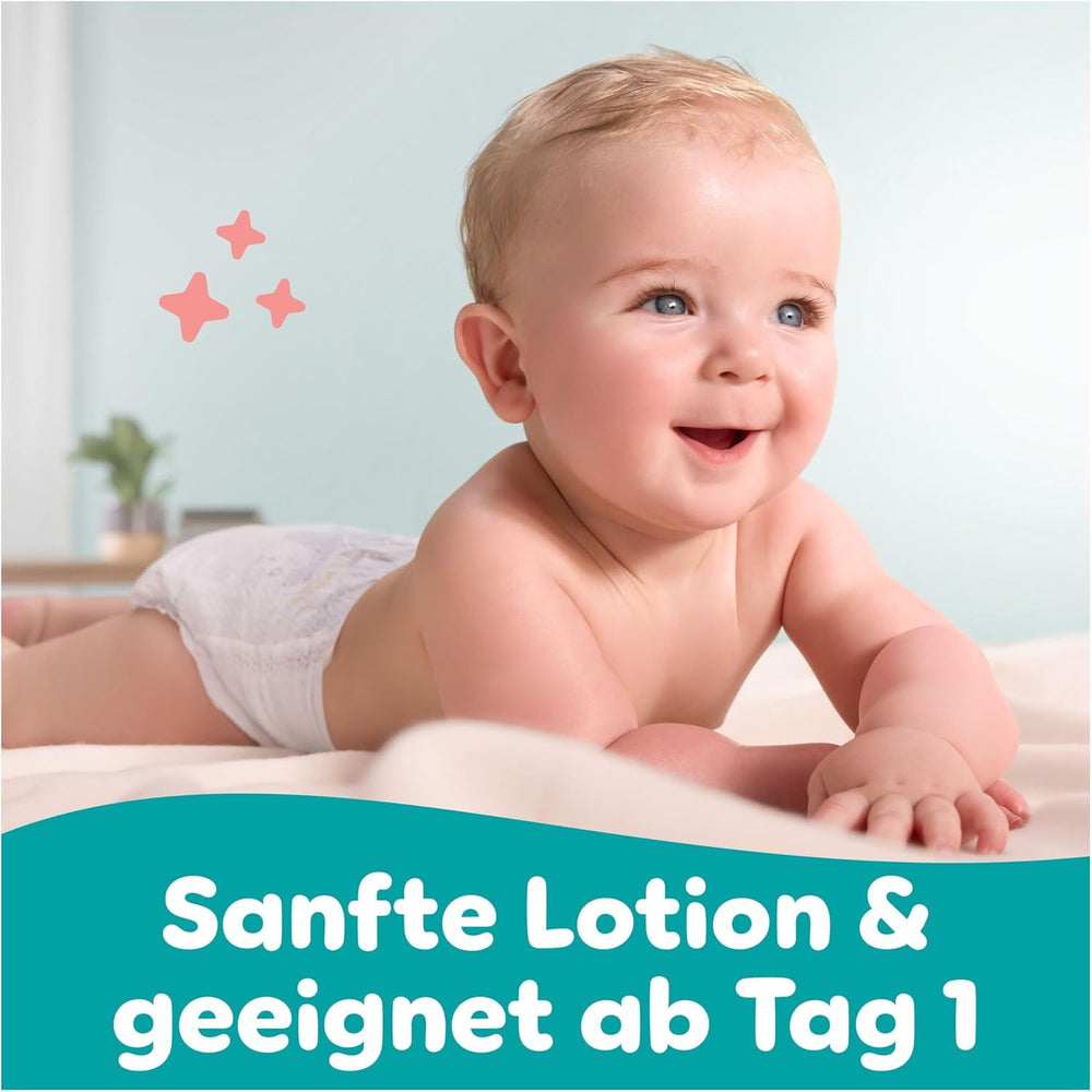 Pampers Sensitive babyservietter, 15 pakke med 80 servietter, 1200 babyservietter, 2-i-1 skånsom rensning og hudbeskyttelse
